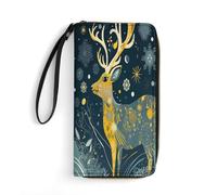 LFDSYEOQ Two Deer Looking at Each Other Slim Wallet for Women Men Leather Wallet,Credit Card Holder Clutch Purses for Women, Available in Multiple Styles