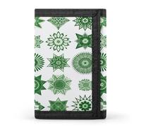 LFDSYEOQ Various Green Snowflakes Small Wallet for Women Mens Wallet Trifold Wallets,Credit Card Holder Clutch Purses for Women