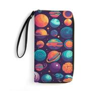 LFDSYEOQ Various Planets Slim Wallet for Women Men Leather Wallet,Credit Card Holder Clutch Purses for Women, Available in Multiple Styles
