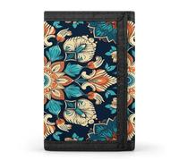 LFDSYEOQ Vintage Mandala Flowers Small Wallet for Women Mens Wallet Trifold Wallets,Credit Card Holder Clutch Purses for Women