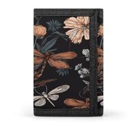 LFDSYEOQ Vivid Flowers and Insects Small Wallet for Women Mens Wallet Trifold Wallets,Credit Card Holder Clutch Purses for Women