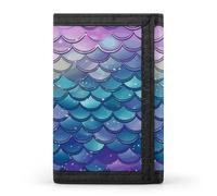 LFDSYEOQ Water Lily Mermaid Scales Small Wallet for Women Mens Wallet Trifold Wallets,Credit Card Holder Clutch Purses for Women