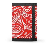 LFDSYEOQ White and Red Tribal Pattern Small Wallet for Women Mens Wallet Trifold Wallets,Credit Card Holder Clutch Purses for Women
