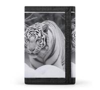 LFDSYEOQ White Tiger in The Snow Small Wallet for Women Mens Wallet Trifold Wallets,Credit Card Holder Clutch Purses for Women