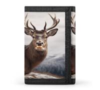 LFDSYEOQ Wild Animals Deer Small Wallet for Women Mens Wallet Trifold Wallets,Credit Card Holder Clutch Purses for Women