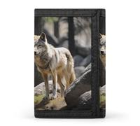 LFDSYEOQ Wildlife Wolf Small Wallet for Women Mens Wallet Trifold Wallets,Credit Card Holder Clutch Purses for Women