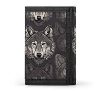 LFDSYEOQ Wolf Head Pattern Small Wallet for Women Mens Wallet Trifold Wallets,Credit Card Holder Clutch Purses for Women