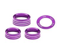 LFDTO Car Air Conditioning Volume Radio Button Knob Cover Aluminum Decorative Ring Fit For Dodge Challenger Charger Accessories 2015-2020(Purple)