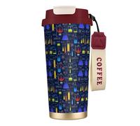 LfearTesa 316 Stainless Steel Eco-Friendly Travel Office Mug Wall Travel Car Cup Coffee Cup with Lanyard, Chemistry Experiment,Red