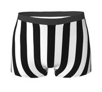LfearTesa Black And White Striped,Underwear Men's Boxer Briefs Soft Polyester Underpants Personalised Mens Boxers Shorts,As Shown,M