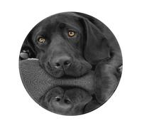 LfearTesa Black Lab Labrador Dog Puppy Cute Dog,8 in Round Mouse Pad, Waterproof Non-Slip Rubber Base Mouse Pad