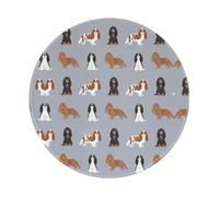 LfearTesa Cavalier King Charles Spaniel Dog Mixed Dog Coats Dog,8 in Round Mouse Pad, Waterproof Non-Slip Rubber Base Mouse Pad