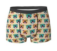LfearTesa Happy Staffy Cream,Underwear Men's Boxer Briefs Soft Polyester Underpants Personalised Mens Boxers Shorts,As Shown,2XL