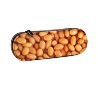 LfearTesa Hard Shell Pencil Bag Stationery Organizer Pouch Leather Pencil Pen Case & Makeup Bag,Baked Beans