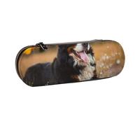 LfearTesa Hard Shell Pencil Bag Stationery Organizer Pouch Leather Pencil Pen Case & Makeup Bag,Bernese Mountain Dog