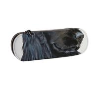 LfearTesa Hard Shell Pencil Bag Stationery Organizer Pouch Leather Pencil Pen Case & Makeup Bag,Black Long Hair Cocker Spaniel Dog
