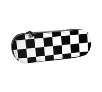 LfearTesa Hard Shell Pencil Bag Stationery Organizer Pouch Leather Pencil Pen Case & Makeup Bag,Checkerboard Chess Board