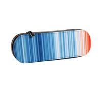 LfearTesa Hard Shell Pencil Bag Stationery Organizer Pouch Leather Pencil Pen Case & Makeup Bag,Climate Stripes