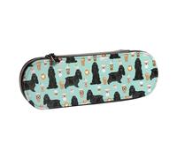 LfearTesa Hard Shell Pencil Bag Stationery Organizer Pouch Leather Pencil Pen Case & Makeup Bag,Cocker Spaniel