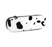 LfearTesa Hard Shell Pencil Bag Stationery Organizer Pouch Leather Pencil Pen Case & Makeup Bag,Cow Skin Dalmatians Dog Spots Animal Animals Dalmatian