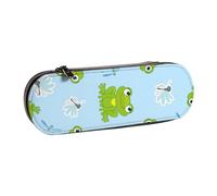 LfearTesa Hard Shell Pencil Bag Stationery Organizer Pouch Leather Pencil Pen Case & Makeup Bag,Cute Frog Funny Frogs