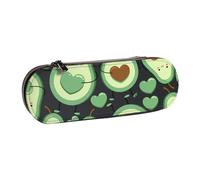 LfearTesa Hard Shell Pencil Bag Stationery Organizer Pouch Leather Pencil Pen Case & Makeup Bag,Cute Seamless Pattern Avocado Heart