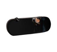 LfearTesa Hard Shell Pencil Bag Stationery Organizer Pouch Leather Pencil Pen Case & Makeup Bag,Doberman Pinscher Pets Dogs Black Dogs Doberman