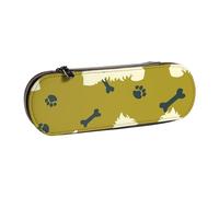 LfearTesa Hard Shell Pencil Bag Stationery Organizer Pouch Leather Pencil Pen Case & Makeup Bag,Dog Silhouette West Highland Animal West