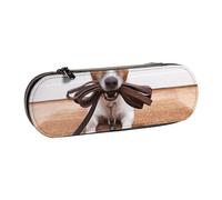 LfearTesa Hard Shell Pencil Bag Stationery Organizer Pouch Leather Pencil Pen Case & Makeup Bag,Dogs Jack Russell Terrier Animals
