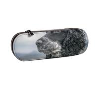 LfearTesa Hard Shell Pencil Bag Stationery Organizer Pouch Leather Pencil Pen Case & Makeup Bag,English Cocker Spaniel Large Curly Ears Black