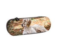 LfearTesa Hard Shell Pencil Bag Stationery Organizer Pouch Leather Pencil Pen Case & Makeup Bag,English Setter Autumn Pets Dogs English