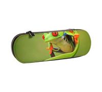 LfearTesa Hard Shell Pencil Bag Stationery Organizer Pouch Leather Pencil Pen Case & Makeup Bag,Frog