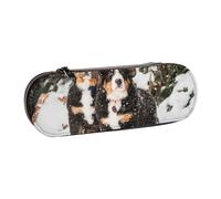 LfearTesa Hard Shell Pencil Bag Stationery Organizer Pouch Leather Pencil Pen Case & Makeup Bag,Funny Bernese Mountain Dog