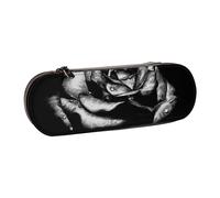 LfearTesa Hard Shell Pencil Bag Stationery Organizer Pouch Leather Pencil Pen Case & Makeup Bag,Gothic Flower Pattern