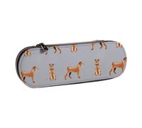 LfearTesa Hard Shell Pencil Bag Stationery Organizer Pouch Leather Pencil Pen Case & Makeup Bag,Irish Terrier Simple Valentines Day Dog