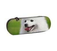 LfearTesa Hard Shell Pencil Bag Stationery Organizer Pouch Leather Pencil Pen Case & Makeup Bag,Japanese Spitz Pet Dog