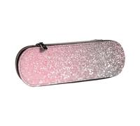 LfearTesa Hard Shell Pencil Bag Stationery Organizer Pouch Leather Pencil Pen Case & Makeup Bag,Rose Gold Pink Sparkle Luxury Trendy Glitter