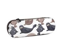 LfearTesa Hard Shell Pencil Bag Stationery Organizer Pouch Leather Pencil Pen Case & Makeup Bag,Seals Illustration Sea Lion