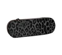 LfearTesa Hard Shell Pencil Bag Stationery Organizer Pouch Leather Pencil Pen Case & Makeup Bag,Seamless Black Leopard Print