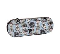 LfearTesa Hard Shell Pencil Bag Stationery Organizer Pouch Leather Pencil Pen Case & Makeup Bag,The Christmas Old English Sheepdog