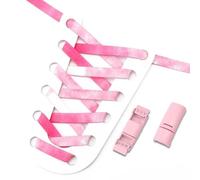 LfearTesa Lock Shoelaces for Sneaker Rainbow Gradient Flat Elastic Shoelace No Tie,Pink,One size