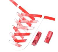 LfearTesa Lock Shoelaces for Sneaker Rainbow Gradient Flat Elastic Shoelace No Tie,Red,One size