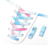 LfearTesa Lock Shoelaces for Sneaker Rainbow Gradient Flat Elastic Shoelace No Tie,Rouge Pink,One size