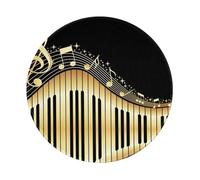 LfearTesa Music Note Piano Printed,8 in Round Mouse Pad, Waterproof Non-Slip Rubber Base Mouse Pad