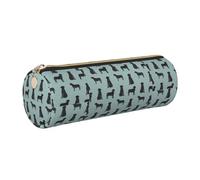 LfearTesa Pencil Bag Stationery Organizer Box,Leather Pencil Case,Black Labrador Coordinate B Dog Breed Labradors