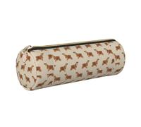 LfearTesa Pencil Bag Stationery Organizer Box,Leather Pencil Case,Cocker Spaniel Dog Hunting Dog Sand