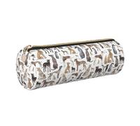 LfearTesa Pencil Bag Stationery Organizer Box,Leather Pencil Case,Greyhounds Wippets and Lurcher Dogs