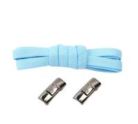 LfearTesa Press Lock Shoelaces Without ties 8MM Width Flat Elastic Laces Sneakers Shoe laces,Sky Blue,One size