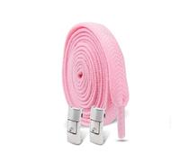 LfearTesa Press Lock Shoelaces Without ties 8MM Width Flat Elastic Shoelace Sneakers Shoe Laces for Shoes Accessories,Pink-2 Pair,One size