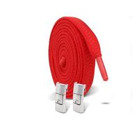 LfearTesa Press Lock Shoelaces Without ties 8MM Width Flat Elastic Shoelace Sneakers Shoe Laces for Shoes Accessories,Red-2 Pair,One size